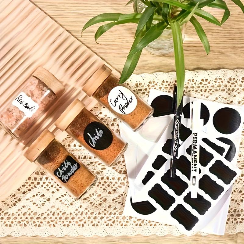 Klasifikační štítky se používají pro vzduotěsné nádoby na skladování potravin - Opakovaně použitelné, Ideální pro organizaci kuchyně a spíže, koření, bylinek, svačin