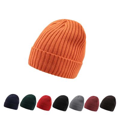 Light Plate Solid Color Wool Hat Big Head Winter Double Layer Thickened Warm Cold Hat Men's and Women's Knitted Hat