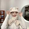 Cute bear star child scarf integrated autumn and winter warm and cold cycling plush hat woman