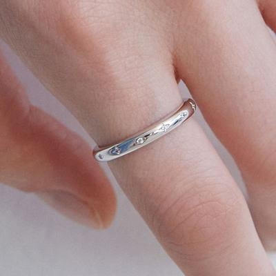 By Hyeres [925 Silver] Star Stone Simple Ring (Silver) BH7R40716W9