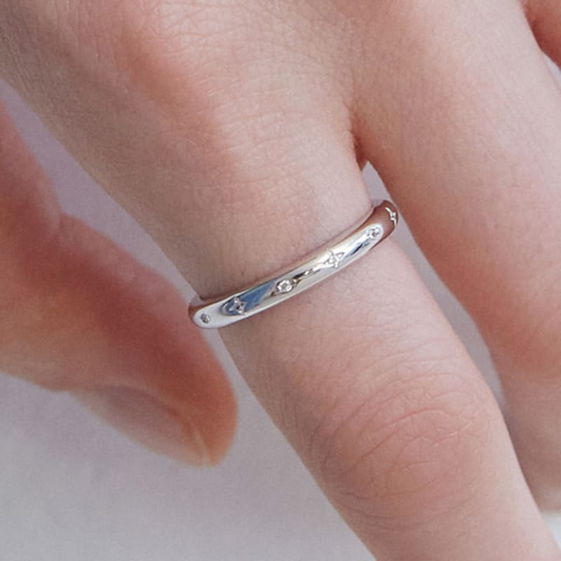 by hyeres [925 silver] Star stone simple ring (Silver) BH7R40716W9