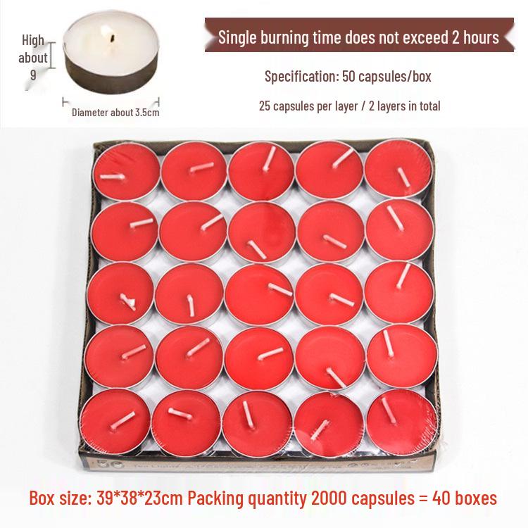 50pcs Romantic Heart-Shaped Tea Light Candles for Birthdays and Heating