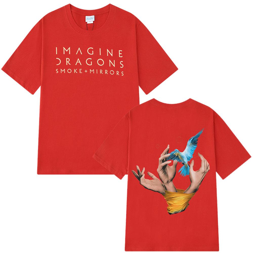 Imagine Dragons Reflections From The Vault of Smoke + Mirrors Мужская Женская Харадзюку Футболка с коротким рукавом Хлопок Винтажная Футболка S