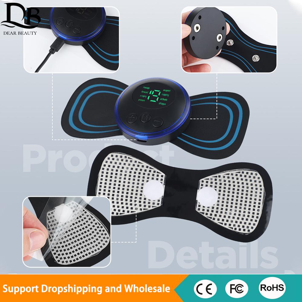 EMS Electric Neck Massager Lcd Display Cervical Massage Patch Low Frequency Pulse Muscle Stimulator Pain Relief Relaxation Tools
