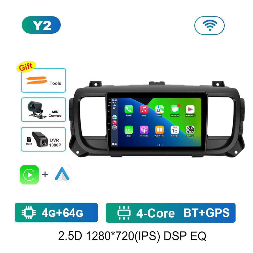 Carplay Android OS 9'' for Citroen Jumpy 3 2016 - 2021 for Peugeot Expert 3 2016 - 2021 Car Radio Multimedia Player 4G Bluetooth
