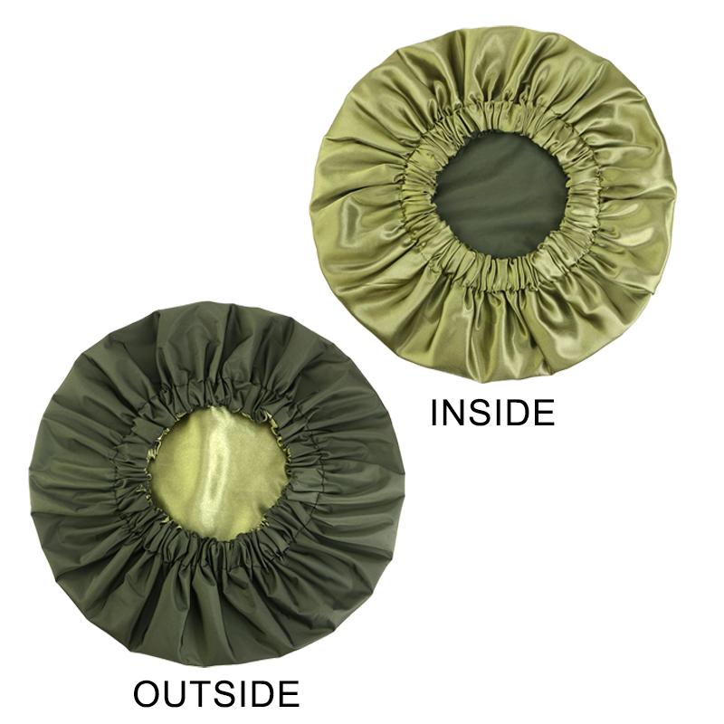 NEW double Layer solid color Shower Caps Waterproof Bath Caps Reusable Shower Caps For Women Ladies Spa Salon