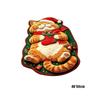 Christmas Theme Pattern Sleeping Cat Floor Mat Plush Cartoon Doormat Carpet  for Living Room