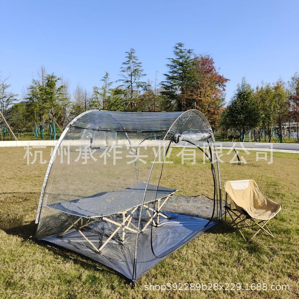 Cort Sportiv Transparent 540°: Adăpost pentru Vreme Variată: Protecție împotriva Soarelui, Frigului, Gheții și Zăpezii