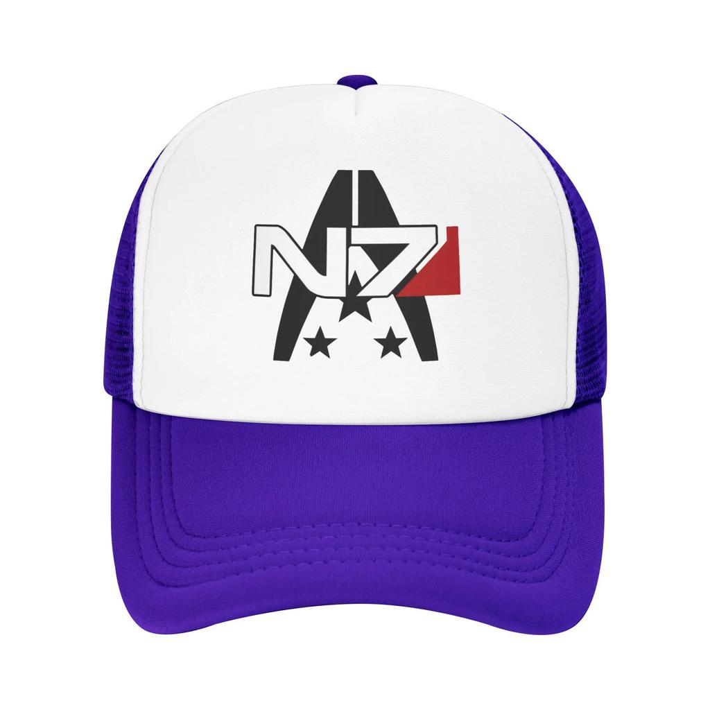 For Player Fans 2025 Mass Effect N7 Alliance Travel Mesh Baseball Caps Women Adult Male Beach Sunscreen Hat Hip Hop Trucker Cap