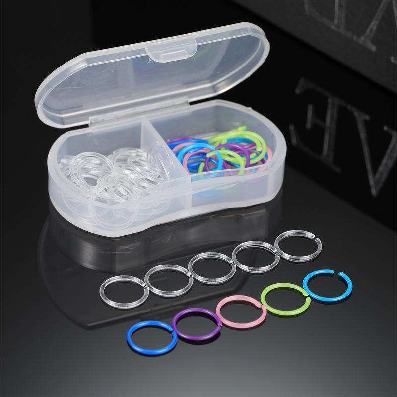 Transparent Ear Piercing Studs with Backs, 2-Compartment Box for Healing Women’s Earrings, Plastic Sticks