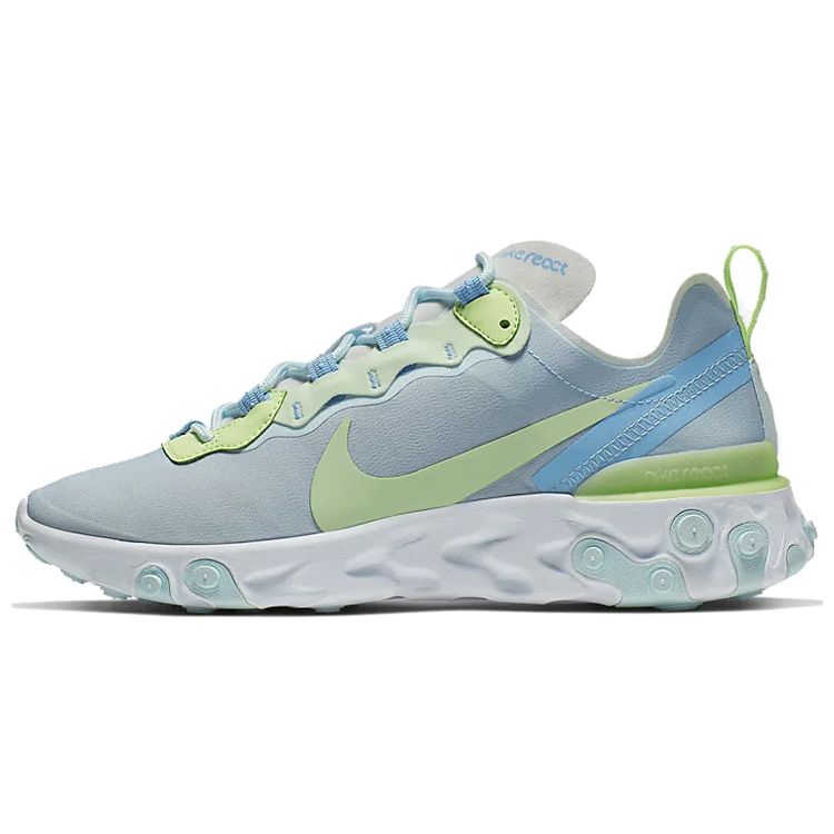 

Женские кроссовки Nike React Element 55 Frosted Spruce Blue White Barely-Volt-Teal-Tint-Frosted Spruce BQ2728-100