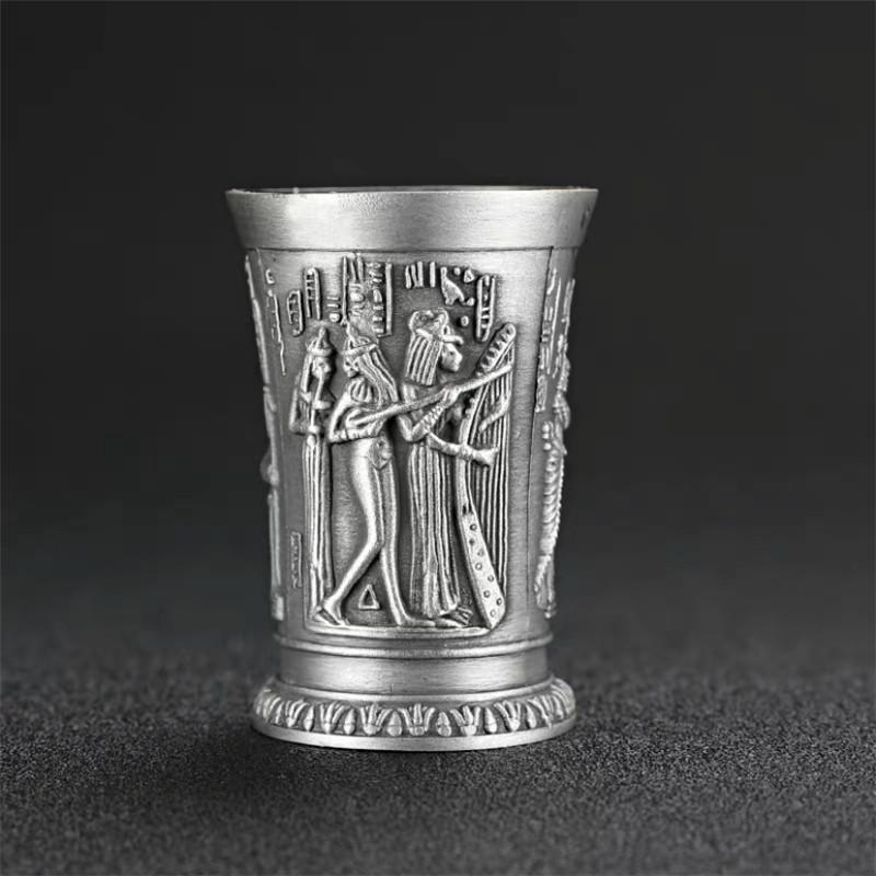 Hi Metal Egyptské sklenice na víno Slitina zinku Koktejlový panák Hrnek na koktejl Starověký Egypt Hrnek na víno Bar Nádobí Craft