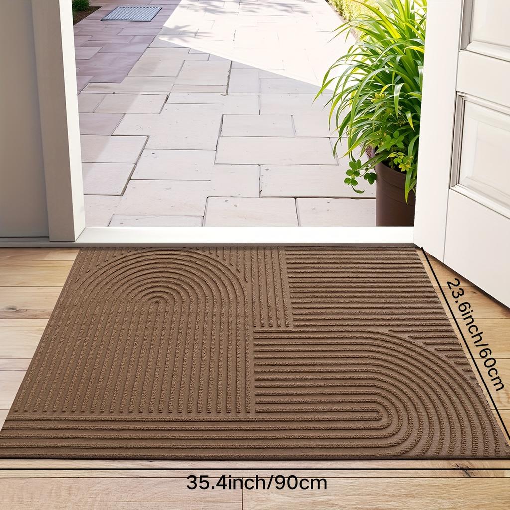 1 Stück Gestreifte Fußmatte - Rutschfeste Flache Eingangsmatte, Gestreifte Innen-/Außenmatte für Haustür, Terrasse, Handwaschbare -ähnliche Matte