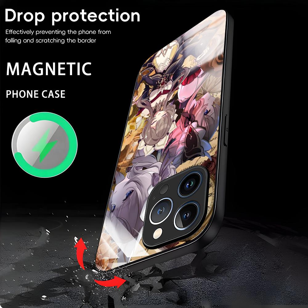 genshin impact Sandrone Phone Case For iPhone17 16 15 14 13 12 11 X XR XS 8 Plus Mini Pro Max Glass Magnetic Case