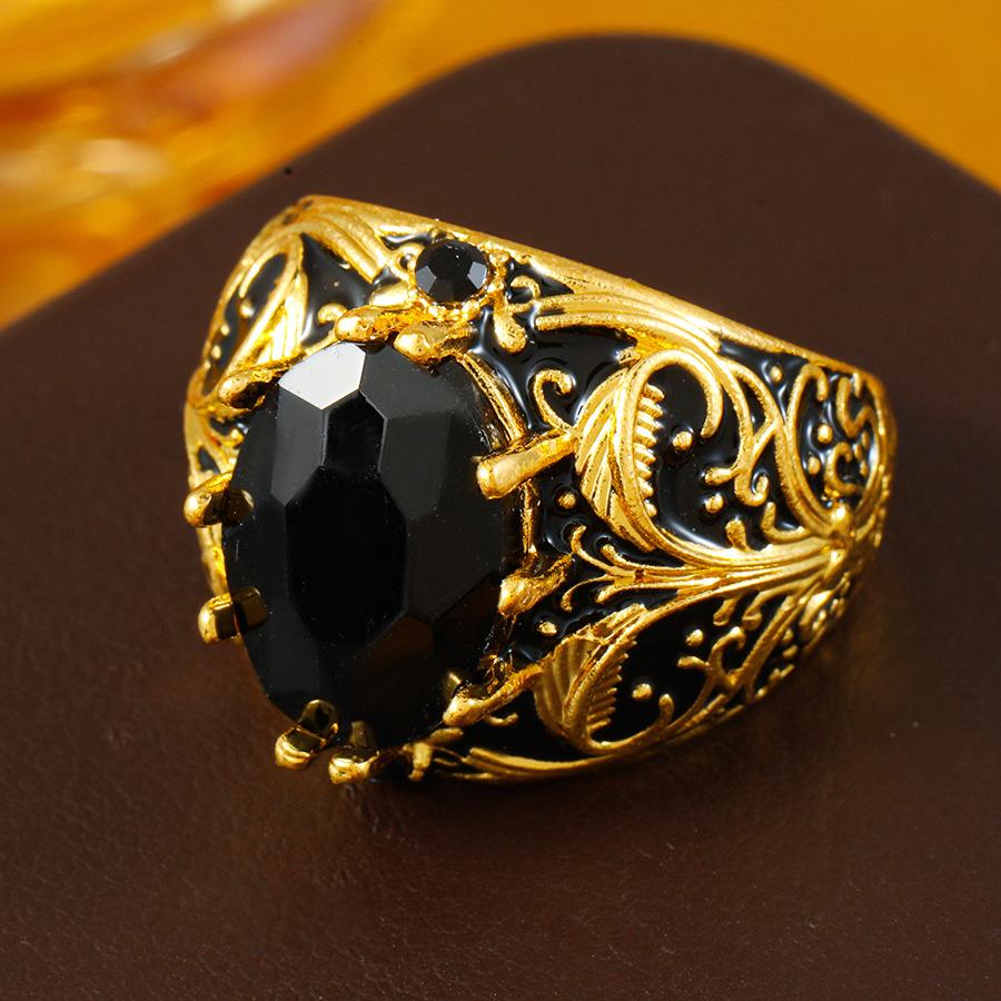 Retro Zircon Ring, High-end Rose Flower Ring, Trendy and Cool Hand Jewelry for Men and Women
