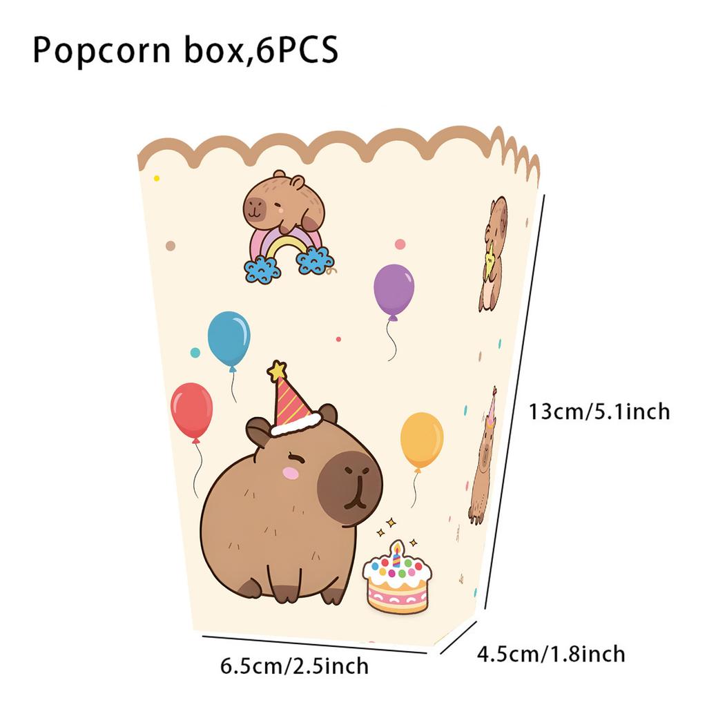 New Kapibara Theme Boy Party Disposable Paper Plate Paper Cup Paper Towel Tablecloth Flag Set Decoration