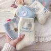 Winter Socks Mink Fleece Piled And Thickened Fluffy Socks, Cartoon Cute Animal Medium Tube Socks