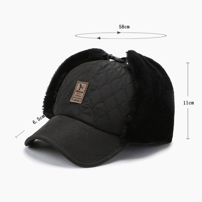 Lingge Bomber Hat Autumn Winter Men's Outdoor Cycling Cold-Proof Warm Fleece Ear Mask Hat Thick Cotton Hat