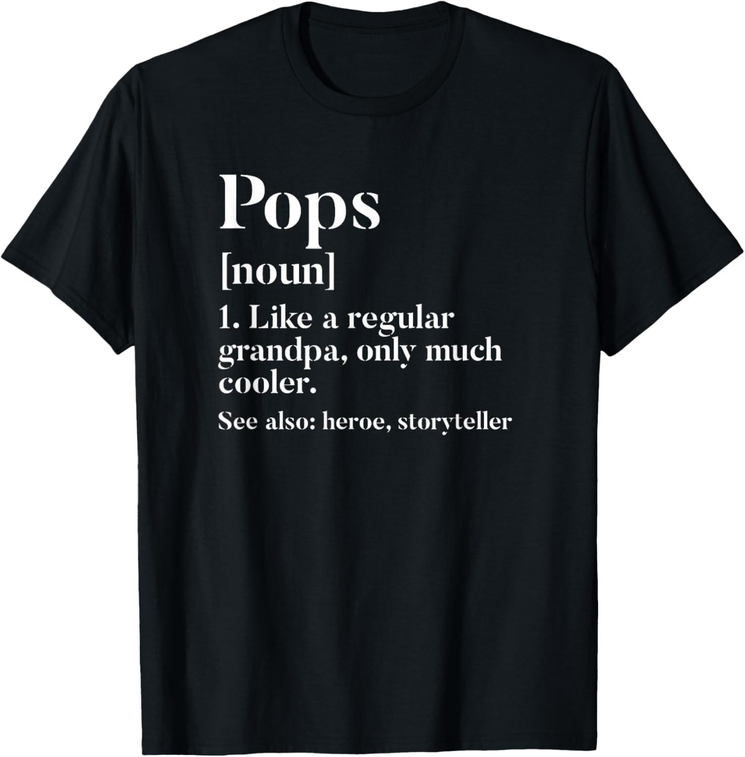 Mens Pops Definition Funny Grandpa Grandfather Novelty Gift T-Shirt XXL