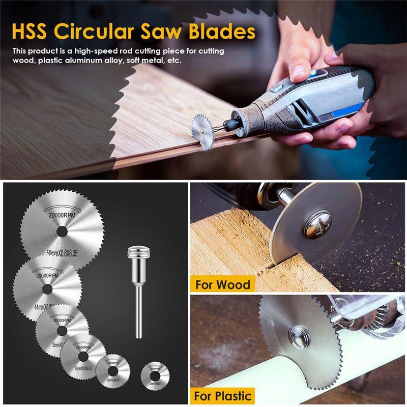 A20F-Cutting Wheel Set Compatible With Plastic 44Pcs For Rotary Tool, HSS Circular Saw Blades Resin Cutting Discs