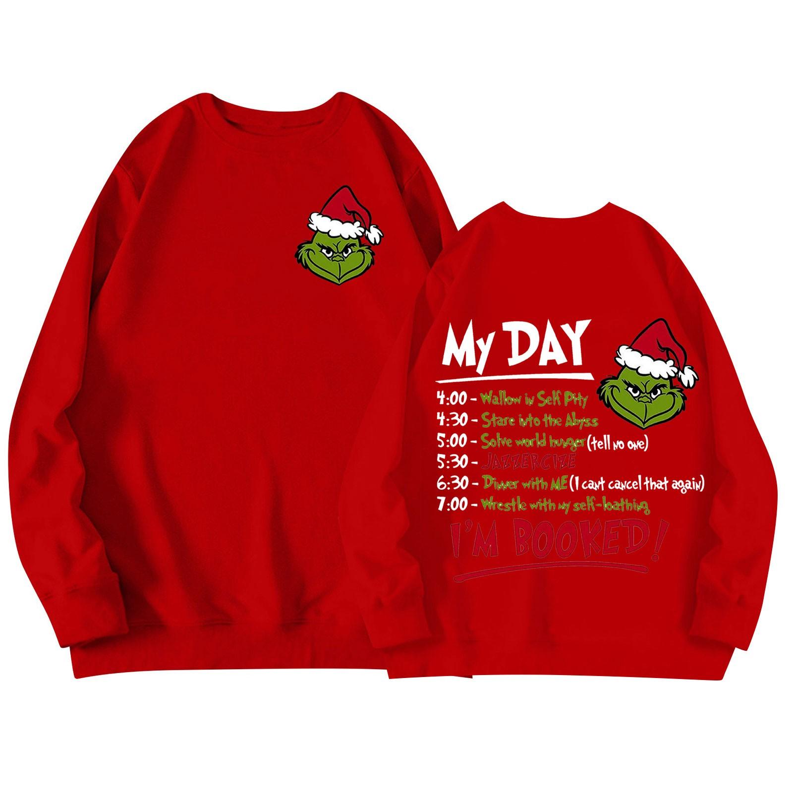 

Унисекс Длинные рукава Повседневный однотонный круглый вырез Толстовка Топ S красный