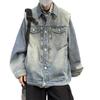 Spring and Autumn American Washed Denim Men's Jacket Retro Design Niche Couple Men's Lapel Jacket