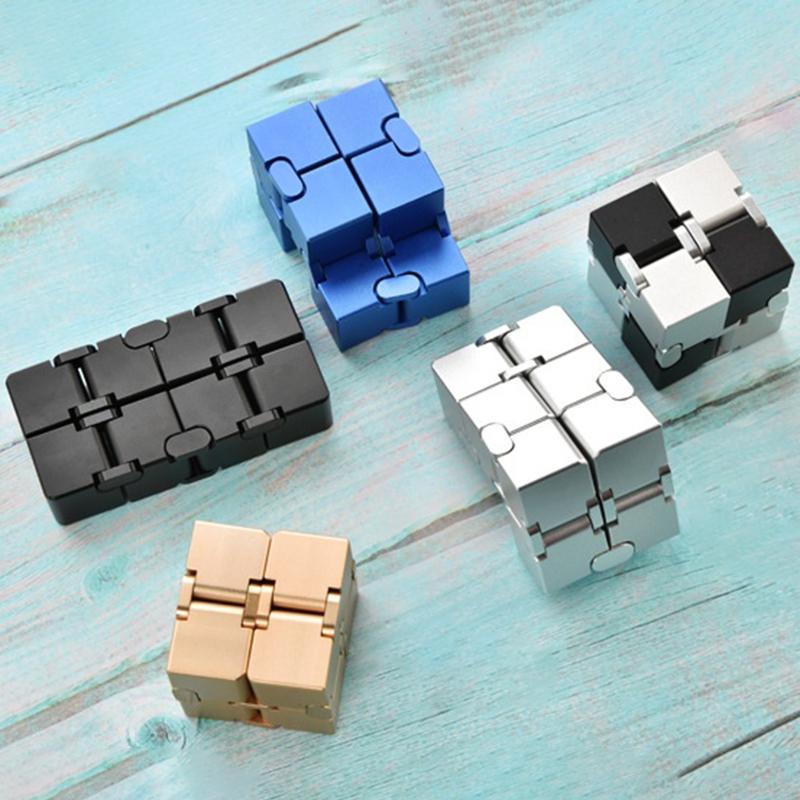 EN71 CPC Mini Metal Anti-Stress Relief Magic Puzzle Cube 2x2x2 Infinite Flip Sensory Toys Creative Christmas Gifts for Children