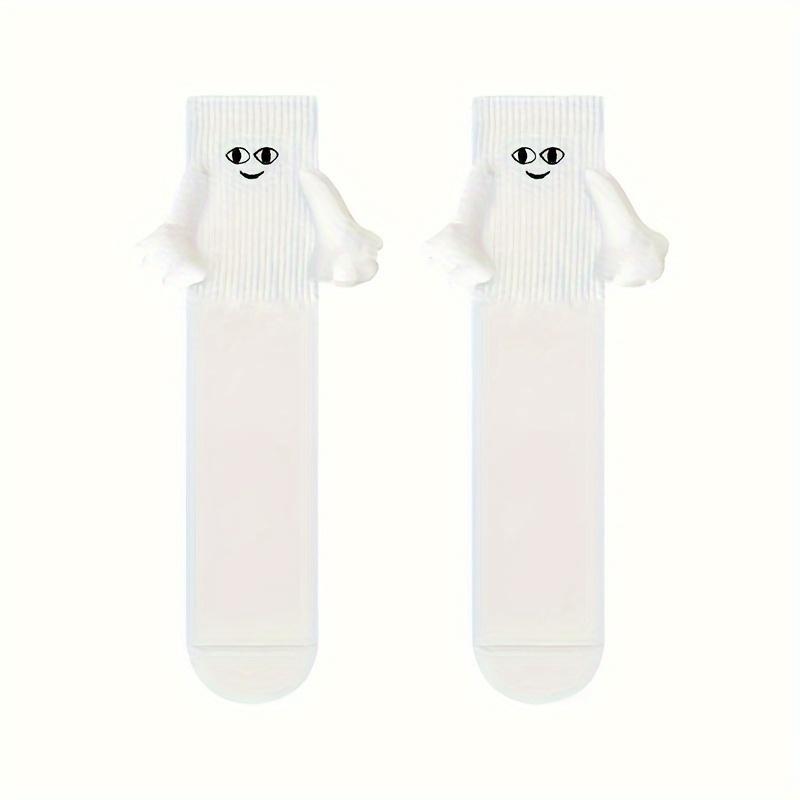 3 Pairs Magnetic Connection Crew Socks Cozy Breathable Thermal Knit for Cooler Seasons Ideal for Matching with Partners