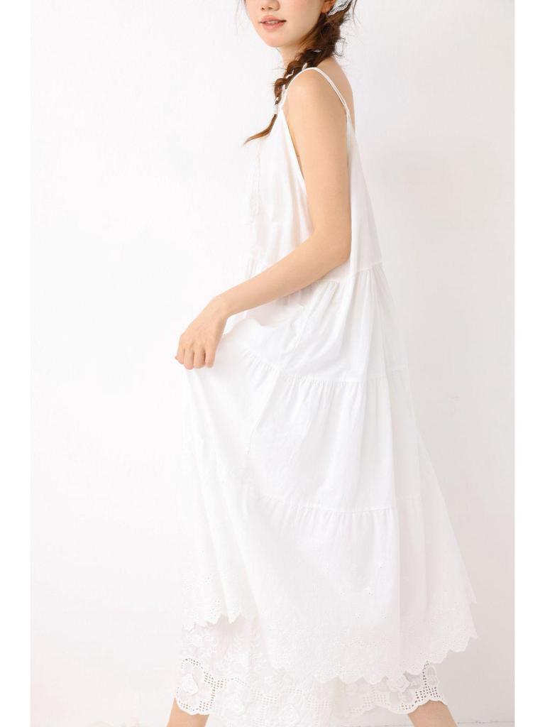 Women's Forest Style Embroidered Layered Lace Long Dress