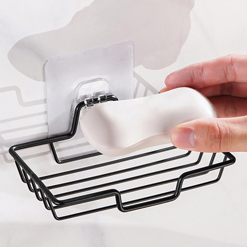 1 Stainless Steel Soap Holder For Household, Non-Punching Wall Hanging Soap Tray, Suitable For Bathroom, Kitchen, Square