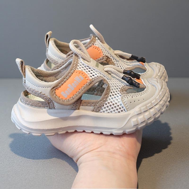 Kids Casual Shoes Hollowed-out Boys Girls Sandals Mesh Breathable 2025 Summer New Children Beach Shoes Non-slip Soft Sole Trendy
