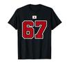 67 Number College Style Vintage Red and White Japanese Flag T-Shirt