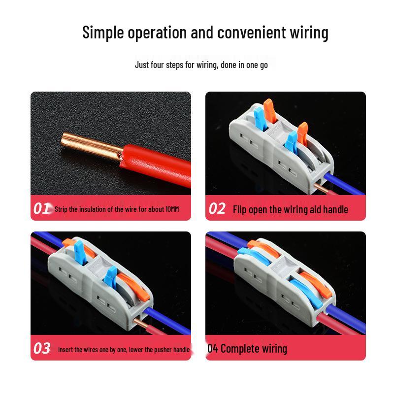 Quick Connect Press-in Terminal Splitter for Soft & Hard Wire Conductors