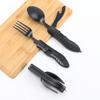 Jaswehome 3pcs  Portable Stainless Outdoor Flatware Set  Folding Lightweight Spoon Fork  Camping Utensils Foldable  Dining Tools