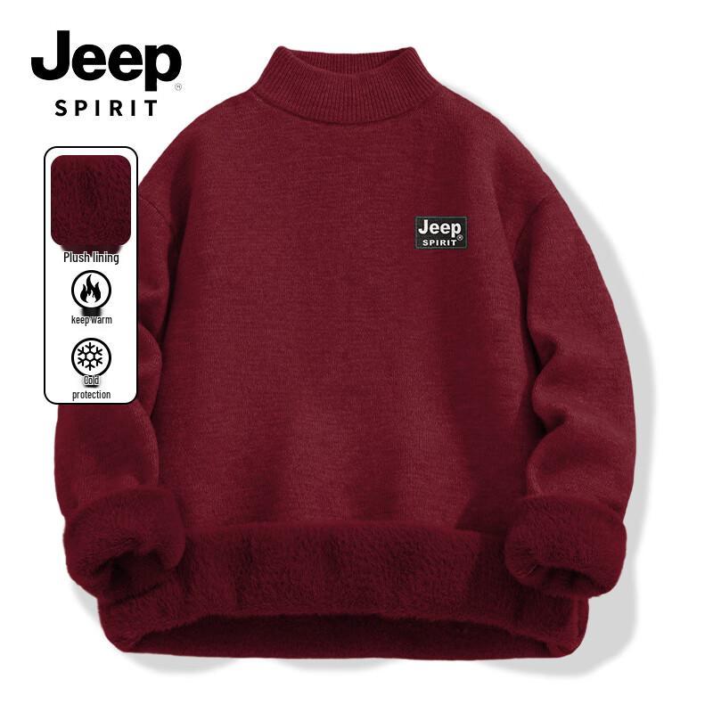 

JEEP SPIRIT Men s Integrated Fleece Half-High Collar Sweater L