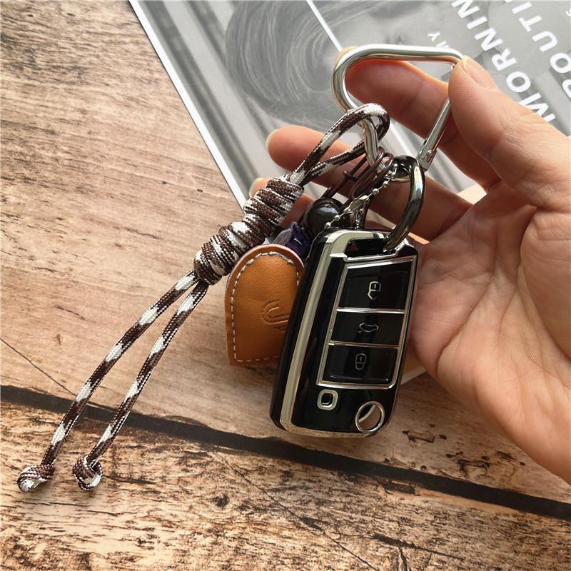 Lanyard DIY Lanyards Leather Heart Shape Keychain On the Phone Charms Alloy Hanging Chain Couple Bead Keyring Bag Decorate
