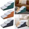 Dog Stairs Ramp Sponge Cloth Anti Slip Folding Steps Indoor Pet Ladder for Older Dogs and Cats High Bed Sofa Access