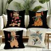 Japanese Style Cat Cushion Cover Silky Short Plush Invisible Zipper Dustproof Sofa Pillow Case for Home Decor