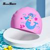 Cappellino da Nuoto in Silicone Cartoon per Bambini e Bambine con Protezione per le Orecchie per Capelli Lunghi Impermeabile Comodo Cappellino da Nuoto per Bambini