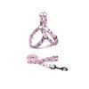 Adjustable Dog Harness Leash Set Small Medium Dogs Print Design Nylon-like Material 3 Sizes Available
