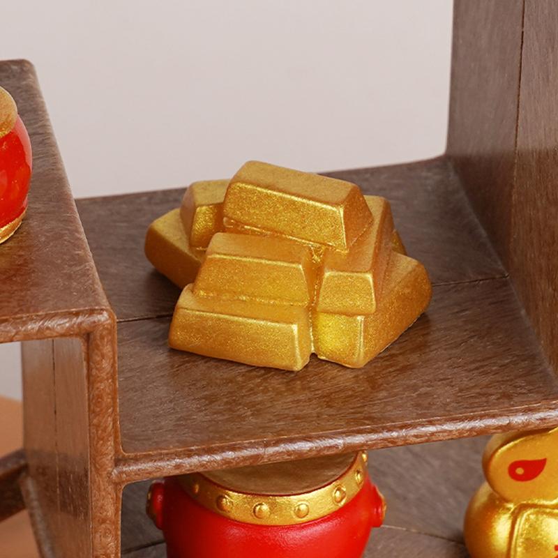 Mini Antique Shelf Ornaments Dollhouse Simulation Display Stand Storage Shelf Model Doll Furniture Micro Scene Decor Props