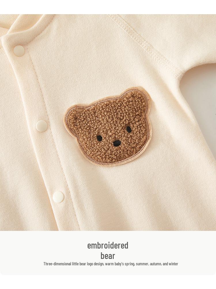 Autumn/Winter Pure Cotton Baby Romper – Long Sleeve Boneless Newborn Onesie for Spring