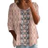 Linen Shirts For Women 3/4 Sleeve Button Down V Neck Summer Tops Dressy Casual Cute Shirts