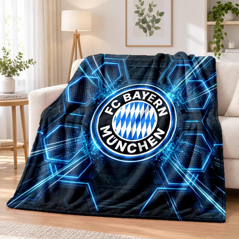 Bayern Munich Printed Flannel Blanket Warm Comfort Bed Throw For Indoor Home Decoration