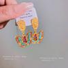 Silver Needle Diamond Medieval Butterfly Folded Earrings Personality Light Luxury Design Earrings Fashion Advanced Earrings