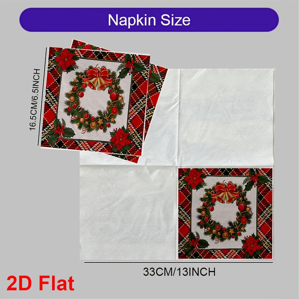 20pcs Disposable Napkins with Christmas Collection Pattern Print for Wedding,Parties,and Daily Use for Thanksgiving Fall Christmas Table Decoration