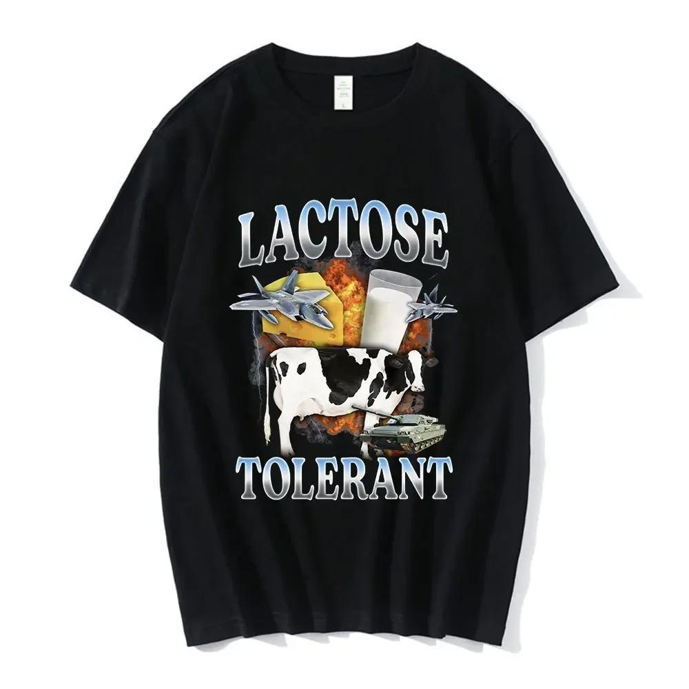 

Lactose Tolerant Funny Graphic T-Shirt Men Women Fashion Vintage Short Sleeve T-shirts Cotton Casual Oversized T Shirts Casual 4XL