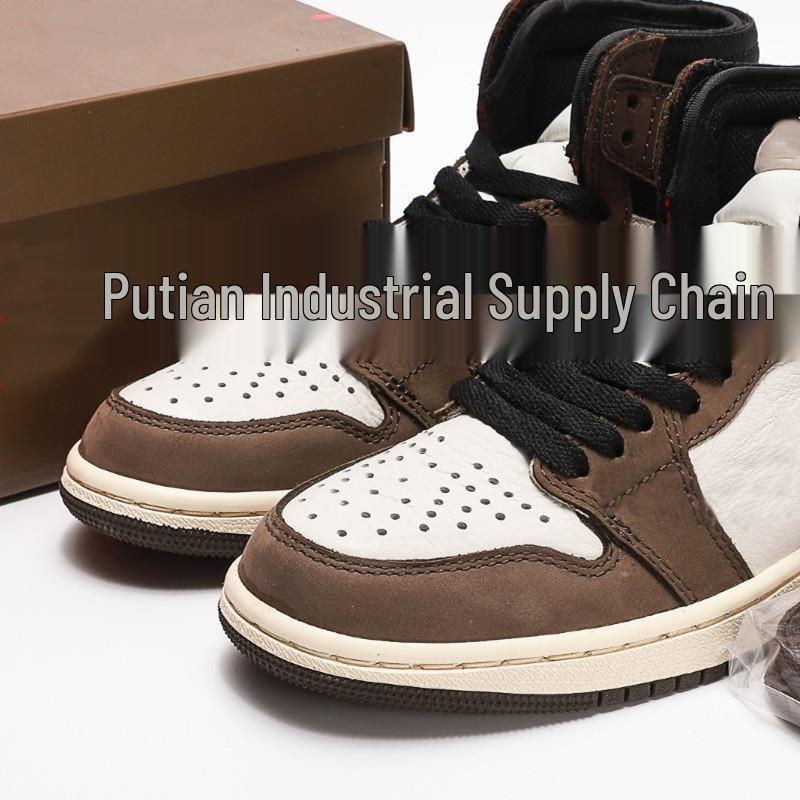 Original High-Top AJ1 Mocha Chicago Smoke Grey Sports & Casual Shoes for Men and Women