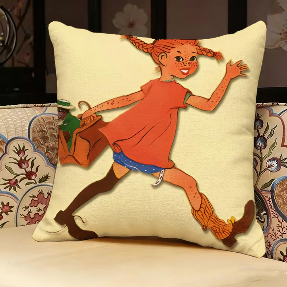 PPippi LLongstocking ANIME Pillow Case Pillowcase Doublesided Printed Sofa Cushion Bedroom Headboard Pillow
