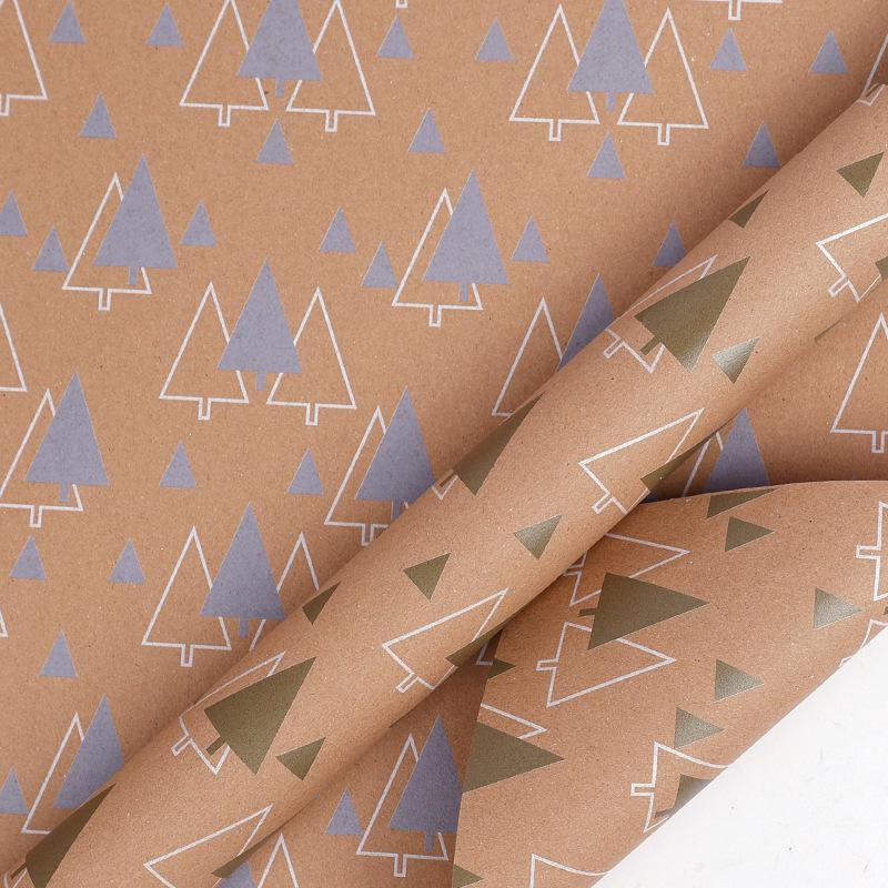 Large Double-Sided Retro Kraft Christmas Gift Wrap Paper